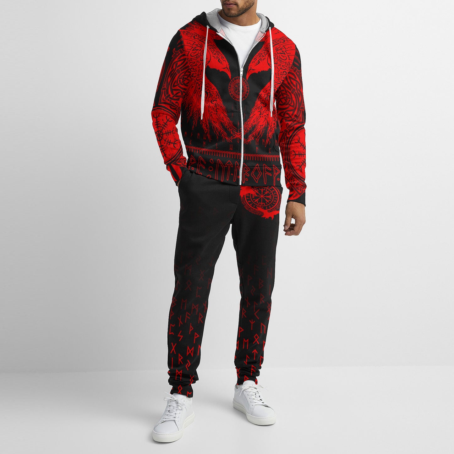 Fiery Raven Viking - Viking Hoodie Set