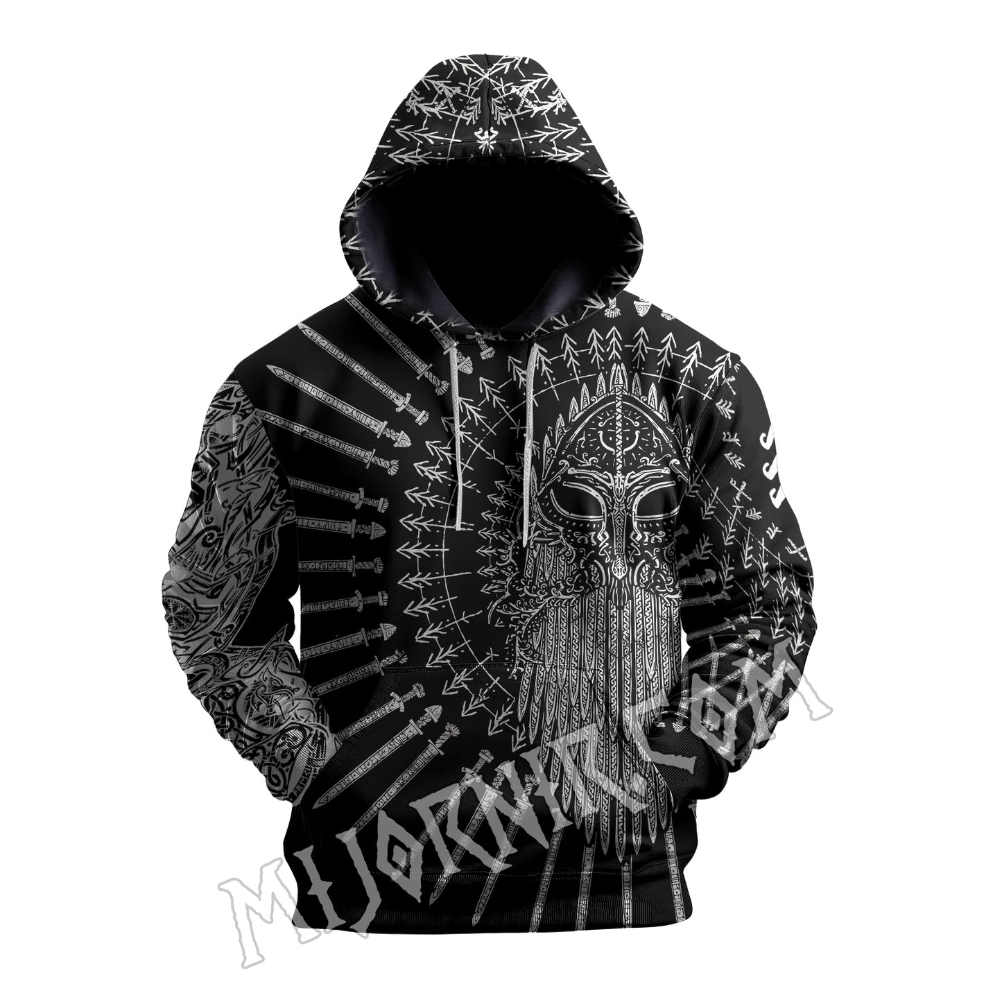 Viking Warrior's Mask & Blades - Viking Hoodie Set