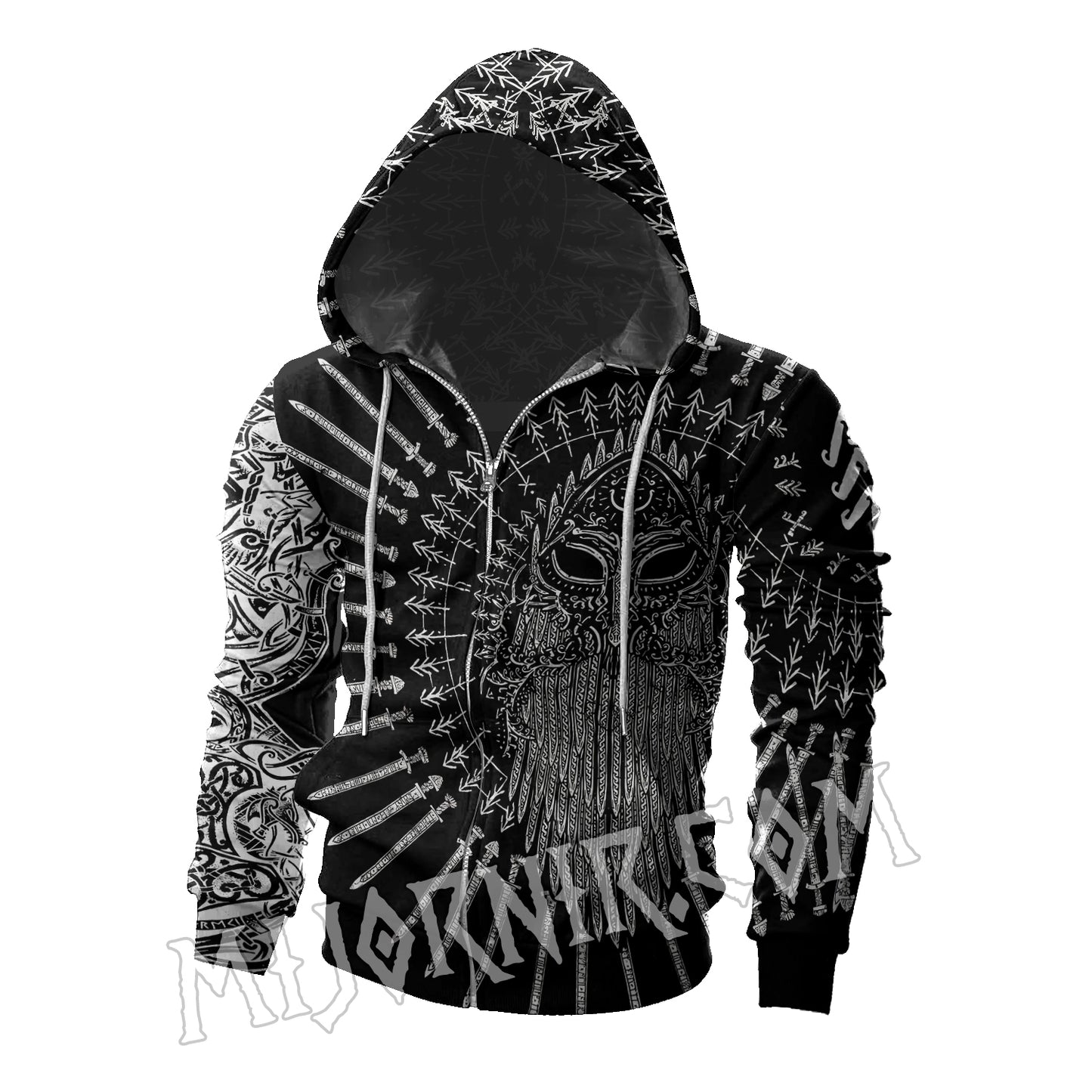 Viking Warrior's Mask & Blades - Viking Hoodie Set