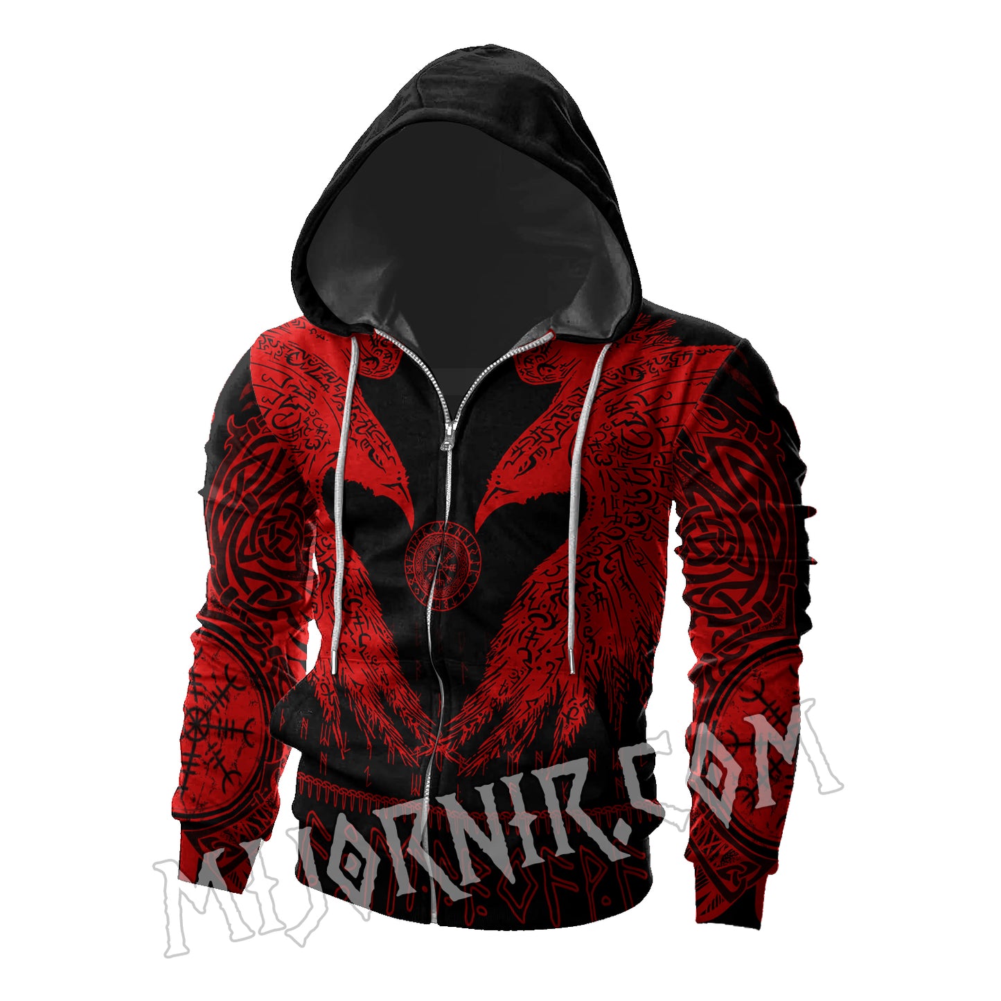 Fiery Raven Viking - Viking Hoodie Set