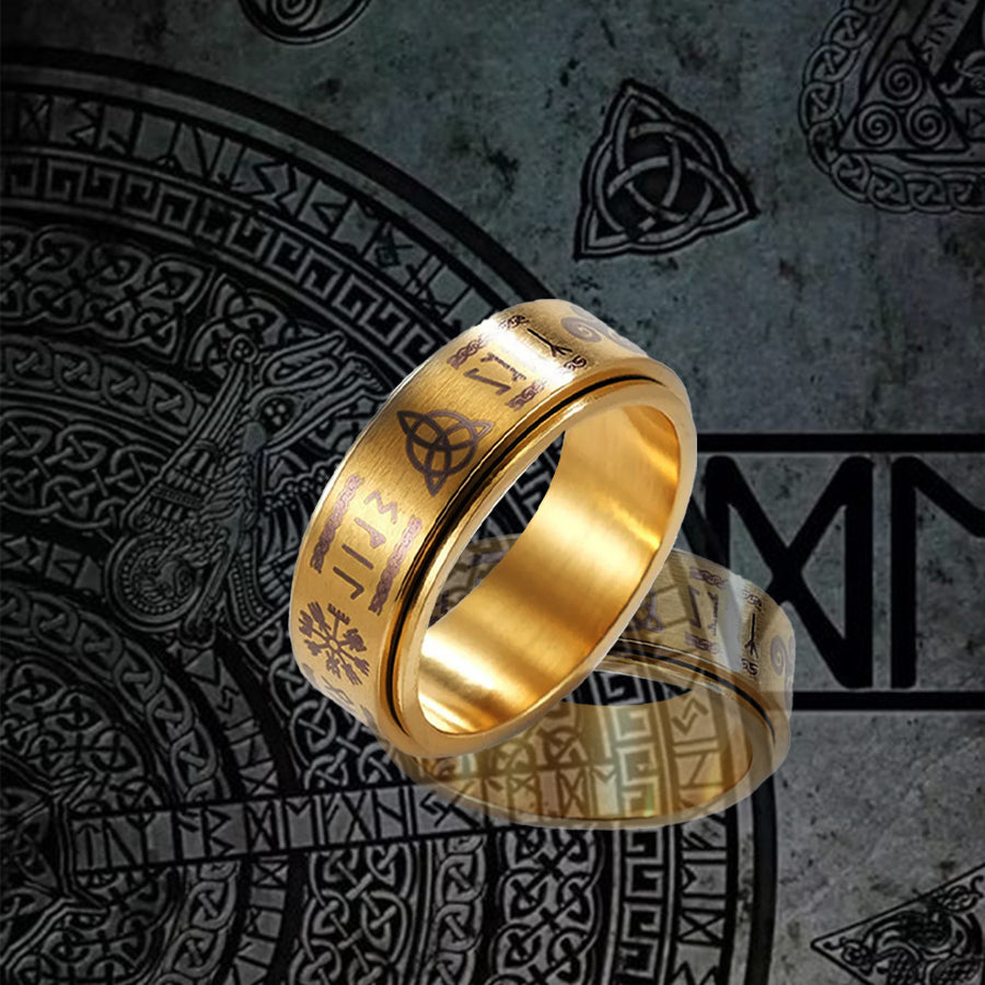 Nordic Rune Spinner Ring