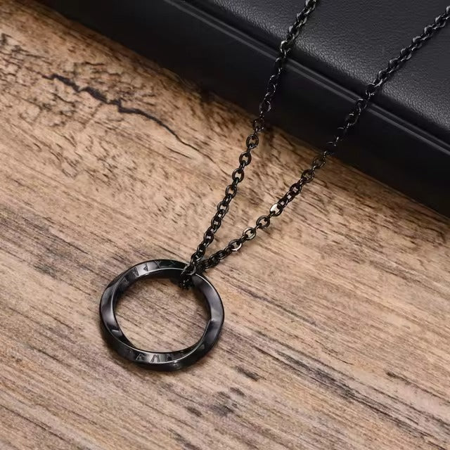 Viking Mobius Round Pendant Necklace