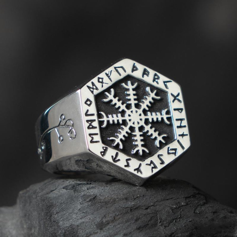 Runic Vegvisir Ring