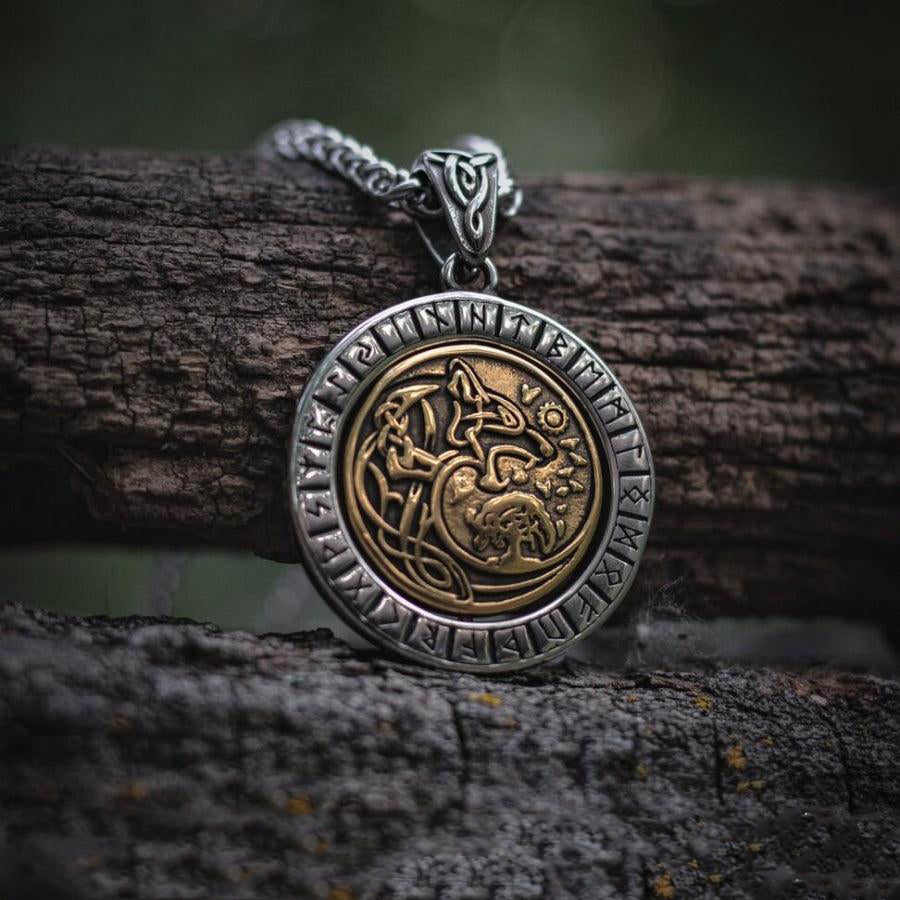 Fenrir Wolf Runic Necklace