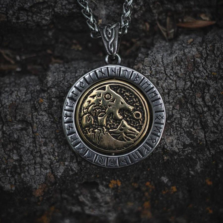 Fenrir Wolf Runic Necklace