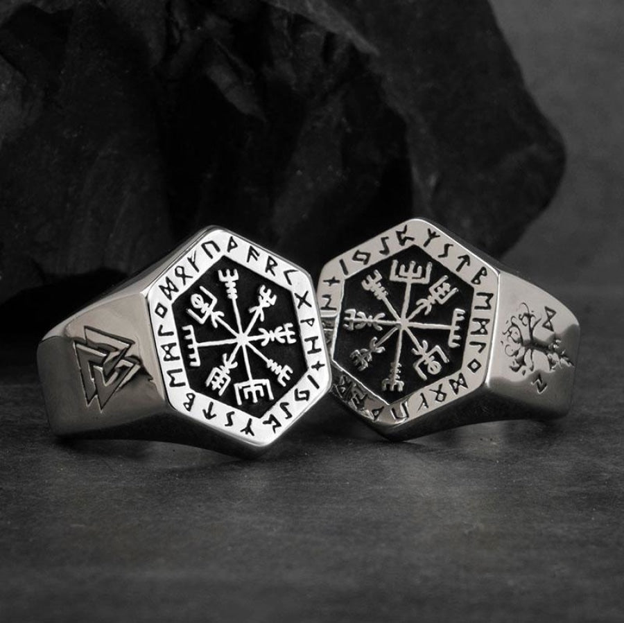 Runic Vegvisir Ring