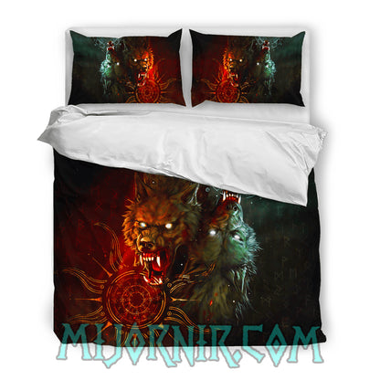 Fenrir's Fury - Viking Duvet Cover