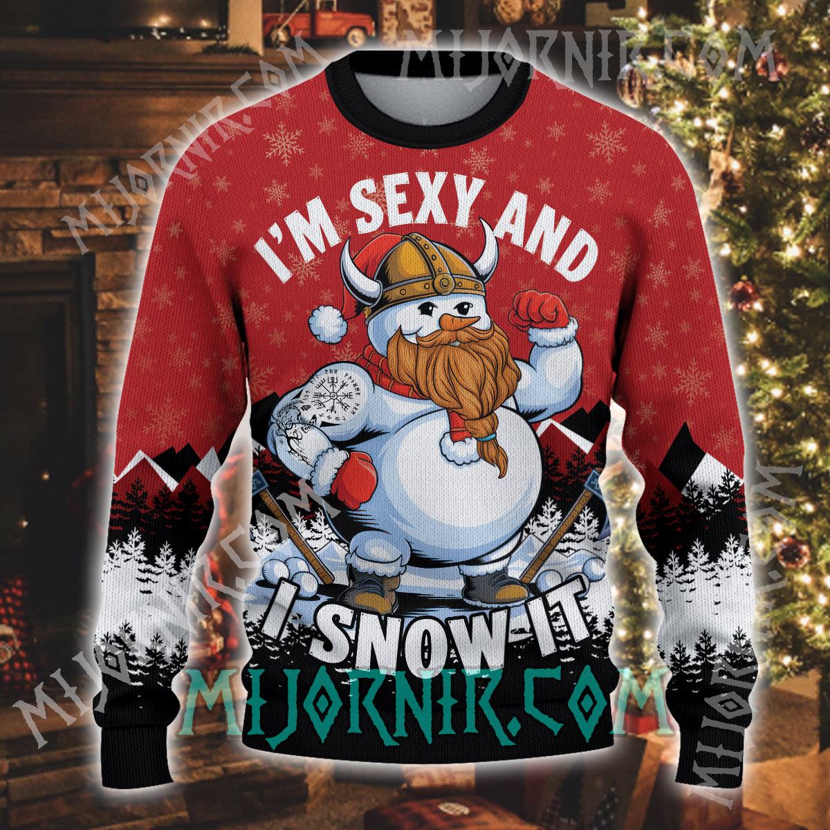 Nordic Snowman Swagger - Viking Ugly Christmas Sweater