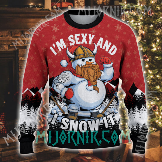 Nordic Snowman Swagger - Viking Ugly Christmas Sweater