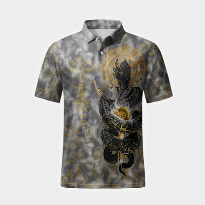 Golden Jormungandr - Viking Polo Shirt