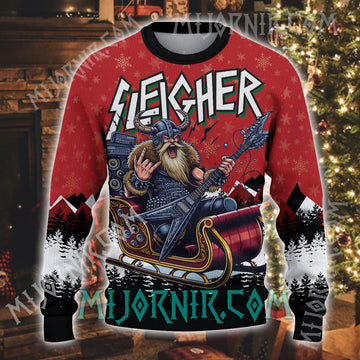 Sleigher Viking Rock - Viking Ugly Christmas Sweater