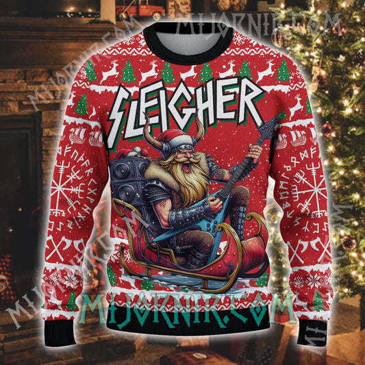 Santa's Viking Sleigher - Viking Ugly Christmas Sweater