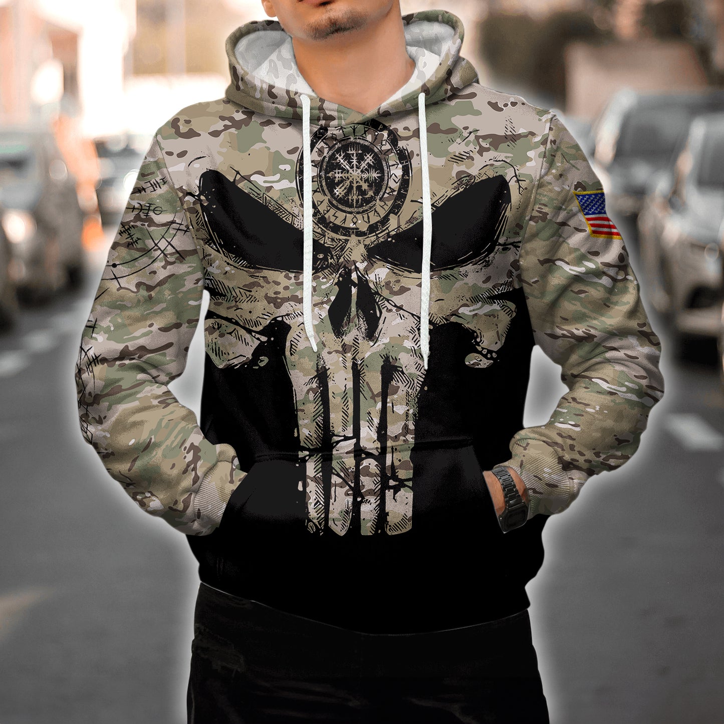 Viking Camo Skull - Viking Hoodie Set