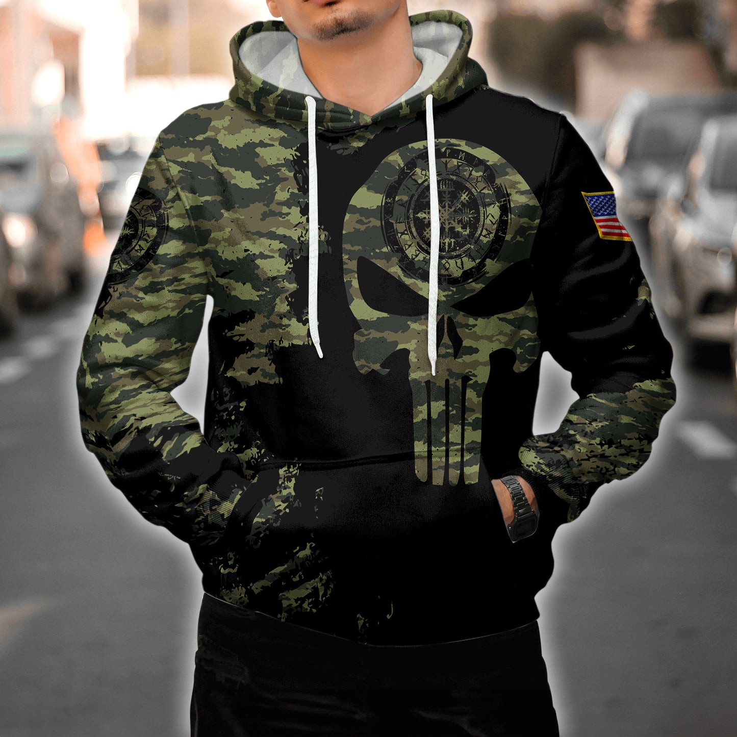 Skull of Valhalla Camo - Viking Hoodie Set