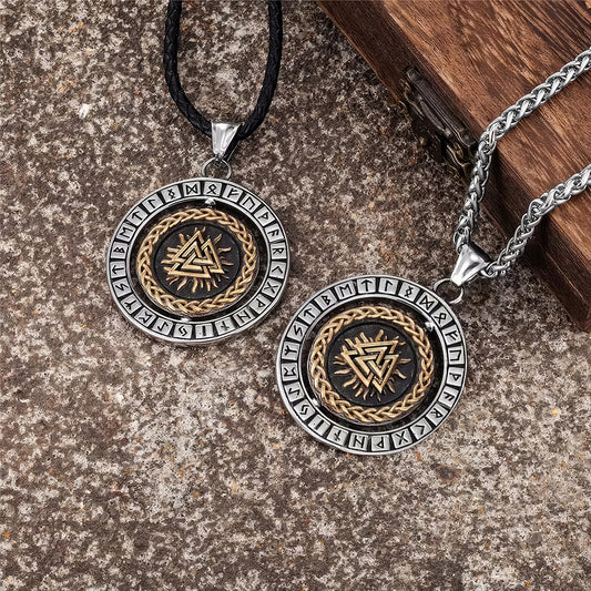 Norse Runes Rotation Necklace