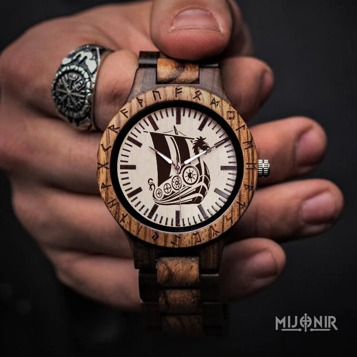 Mijonir Runic Wooden Watch