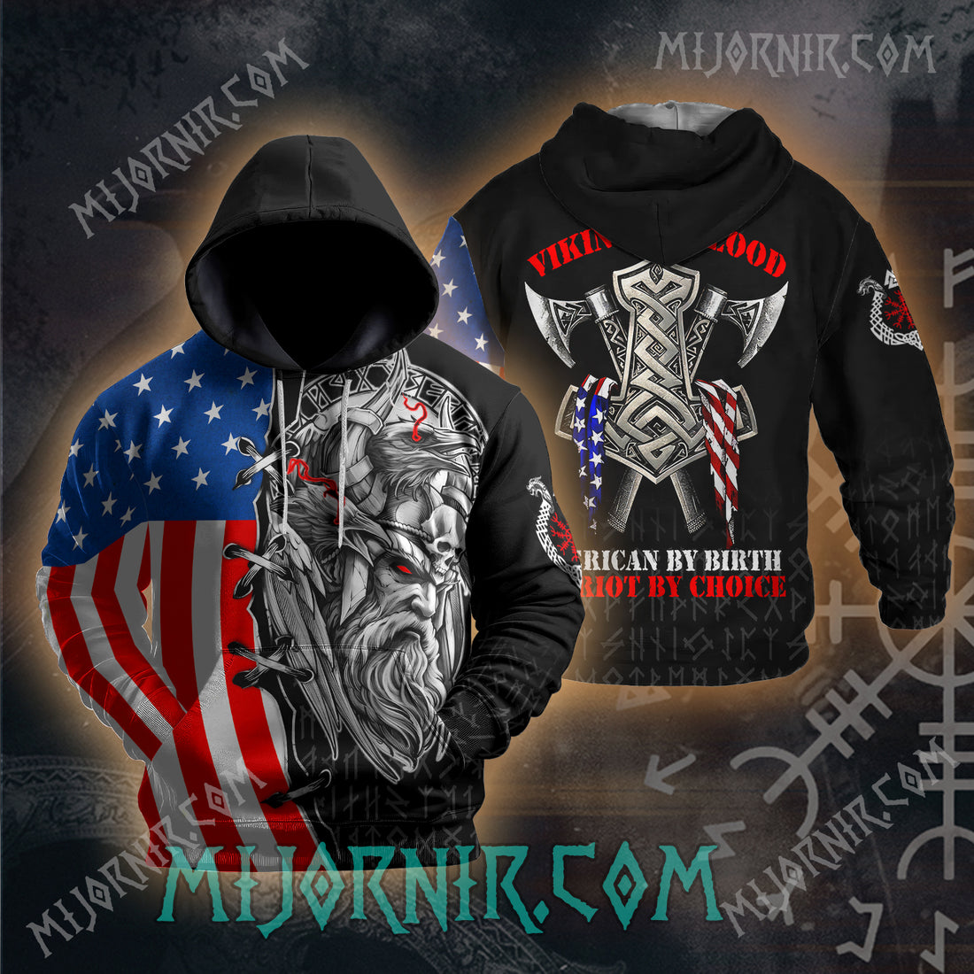 Viking by Blood, Patriot by Choice - All Over Print