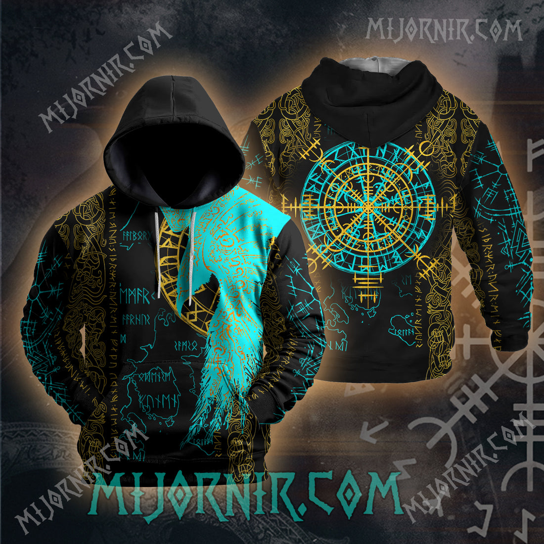 Huginn & Muninn Runes - All Over Print