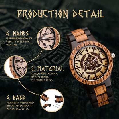 Mijonir Runic Wooden Watch