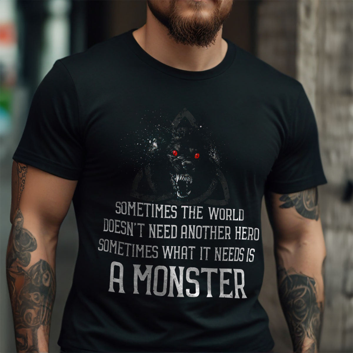 A monster Black Viking Tee