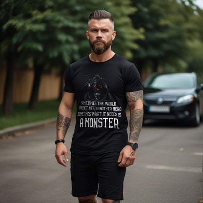 A monster Black Viking Tee