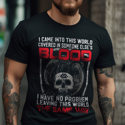 I Came Into The World Black Viking T-shirt