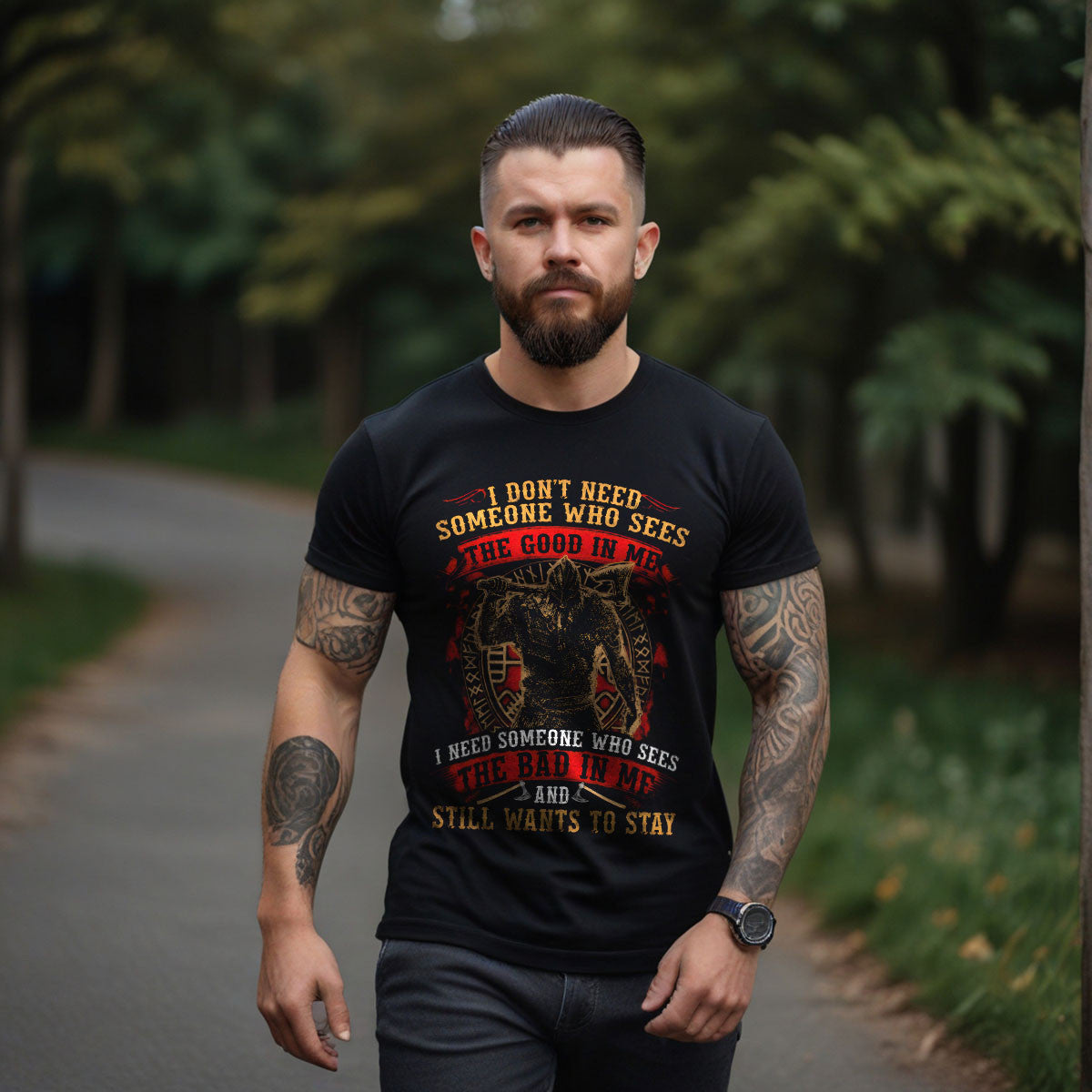 The Bad In Me Black Viking T-shirt