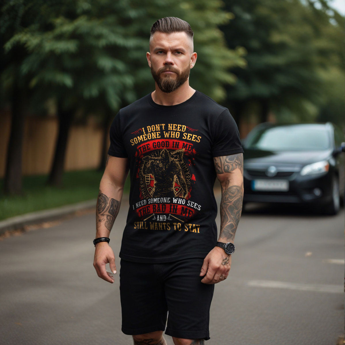 The Bad In Me Black Viking T-shirt