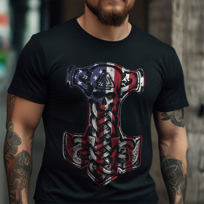 Viking Hammer Black T-shirt for Men