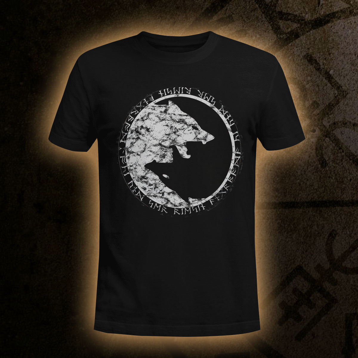 Yin Yang Wolf Black Viking T-Shirt