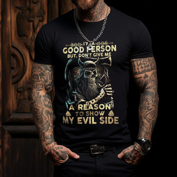 Black Viking Lover Quotes T-Shirt for Men