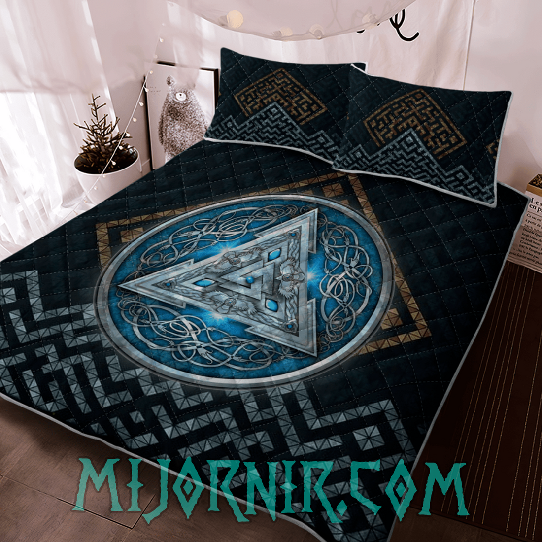 Valknut Symbol - Viking Quilt Set