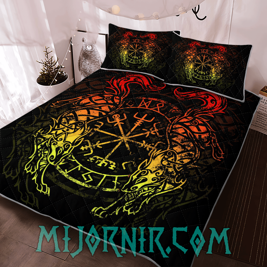 Geri and Freki Wolf - Viking Quilt Set