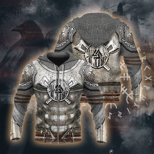 Ancient Viking Armor 3D Printed T-shirt - Long Sleeves - Hoodie - Zip Hoodie