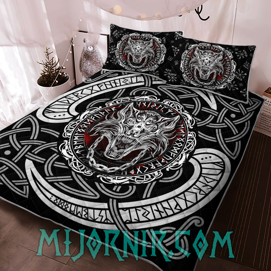 Fenrir Norse Pattern - Viking Quilt Set