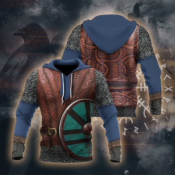 Viking Warrior Armor 3D Printed T-shirt - Long Sleeves - Hoodie - Zip Hoodie