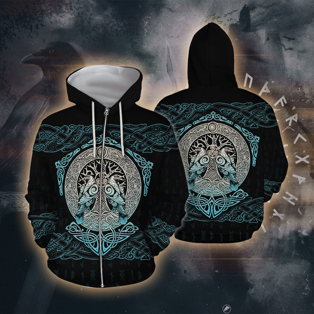 Mystic Norse Tree 3D Printed T-shirt - Long Sleeves - Hoodie - Zip Hoodie