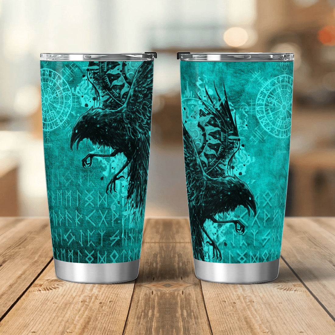 Viking Rune Raven - Viking Tumbler