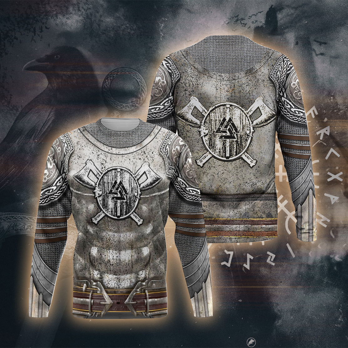 Ancient Viking Armor 3D Printed T-shirt - Long Sleeves - Hoodie - Zip Hoodie