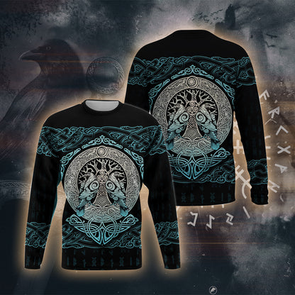 Mystic Norse Tree 3D Printed T-shirt - Long Sleeves - Hoodie - Zip Hoodie