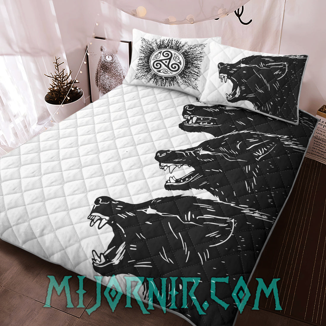 Black Fenrir's Fury - Viking Quilt Set