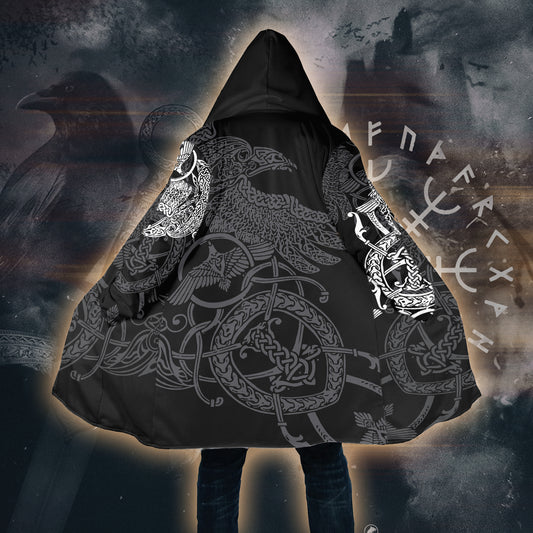 Raven's Flight of Valhalla - Viking Hooded Cloak