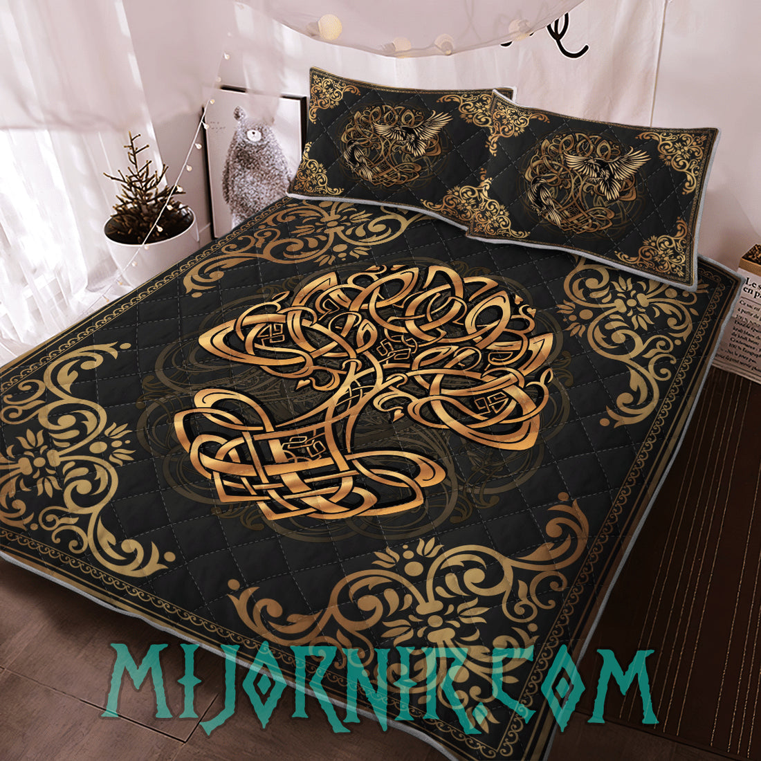 Golden Yggdrasil - Viking Quilt Set