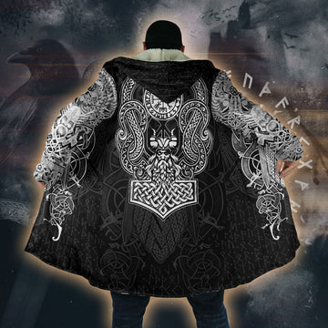 Odin's Wisdom Guardian - Viking Hooded Cloak