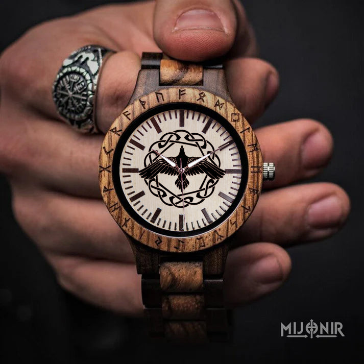 Viking Runic Wooden Watch