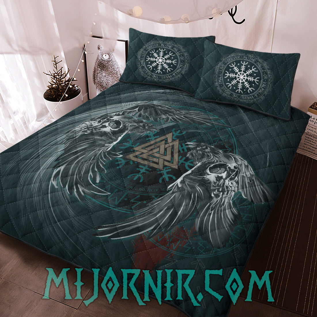 Valknut and Ravens - Viking Quilt Set