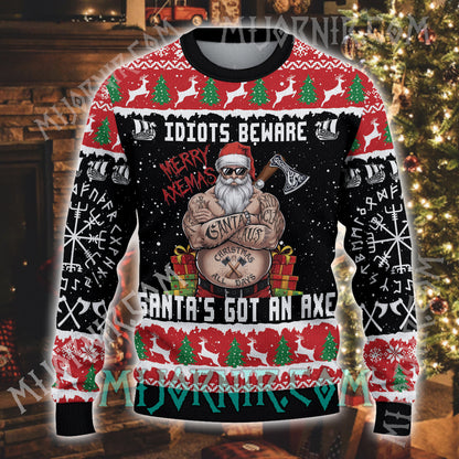 Axemas Viking Santa - Viking Ugly Christmas Sweater