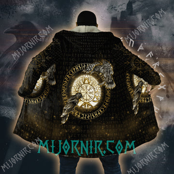 Golden Wisdom of Odin - Viking Hooded Cloak