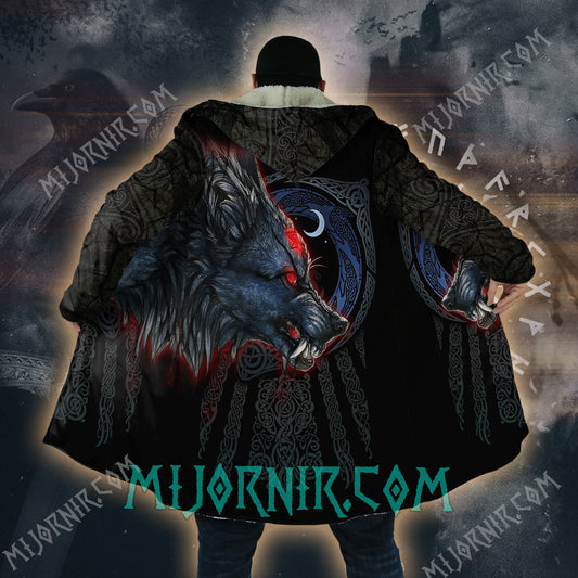 Fury of the Moon Wolf - Viking Hooded Cloak