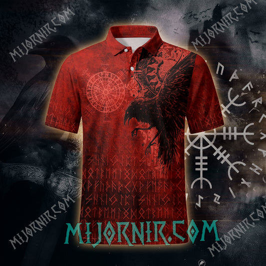 Odin's Raven Ancient Runes Polo shirt